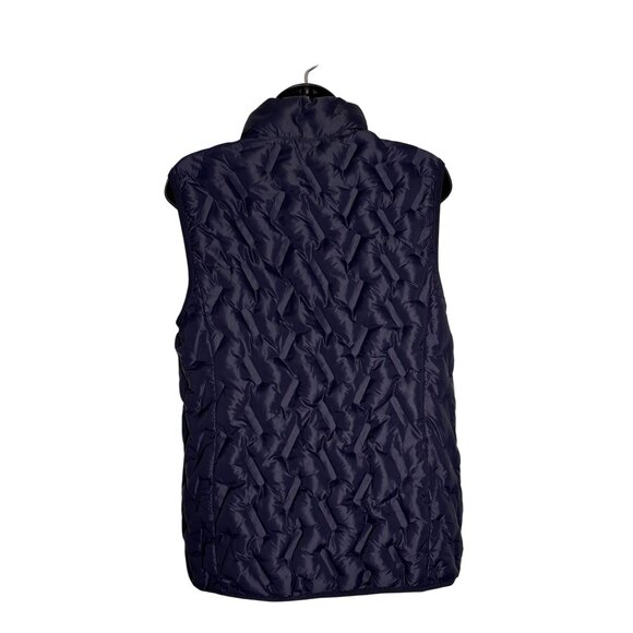 Tangerine Quilted Puffer Vest Navy Insulated Lightweight Zip-Up Size M - Picture 2 of 9